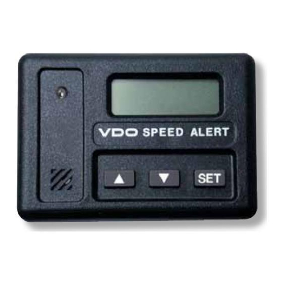 VDO Speed alert Installation Instructions Manual