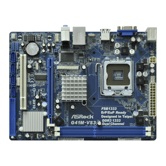ASROCK G41M-VGS3 Manual