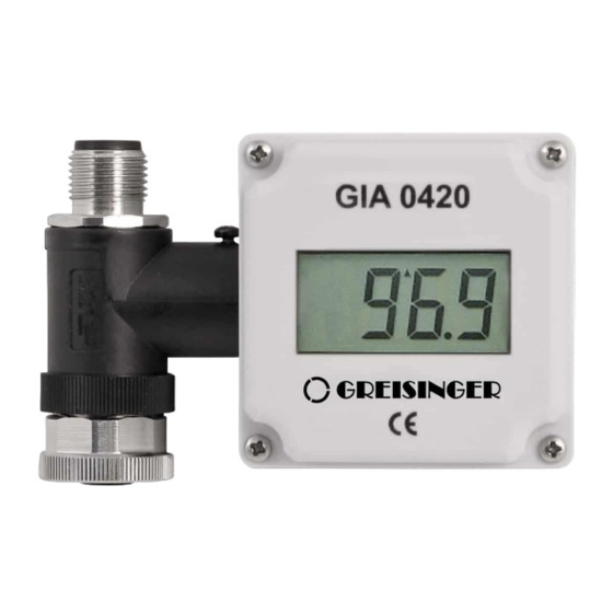 GREISINGER GIA0420 Connection And Operating Manual