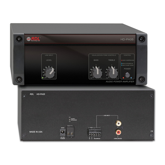 RDL HD-PA35 HD-Series Installation And Operation