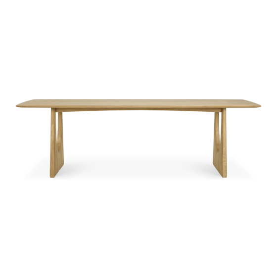 Ethnicraft OAK GEOMETRIC DINING TABLE 55013 Assembly Instructions