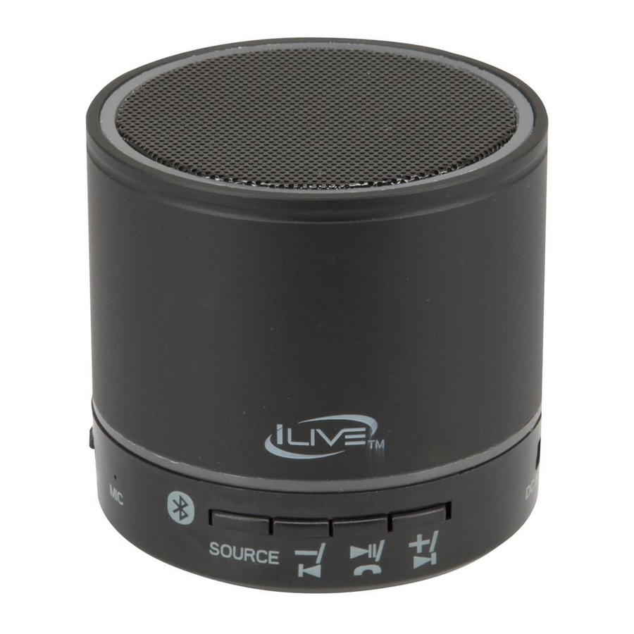 iLIVE ISB07-1712-01 - Portable Color Changing Wireless Speaker Manual