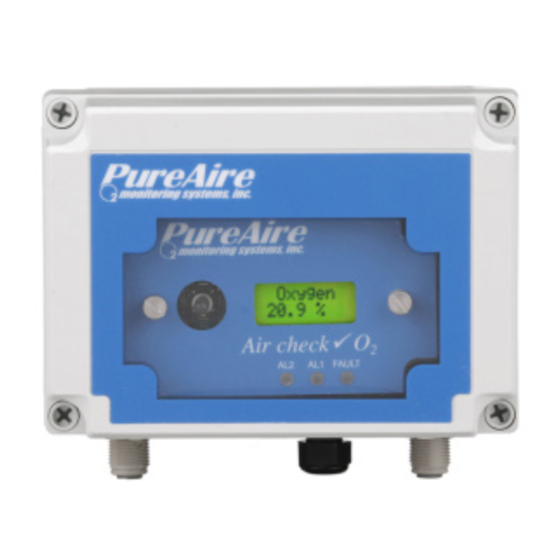 PureAire Monitoring Systems 99019 Instruction Manual