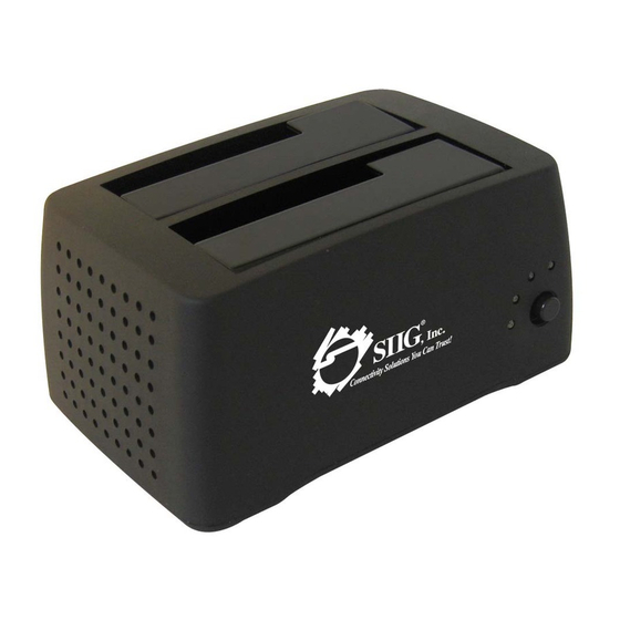 SIIG Cool Dual SATA to USB 2.0 Docking Quick Installation Manual