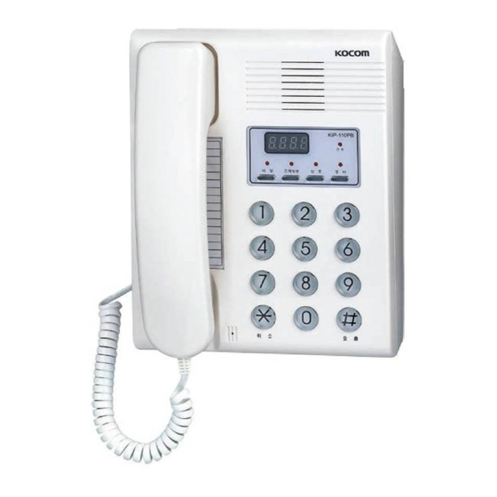 KOCOM KIP-120 User's Manual For Operation And Installation