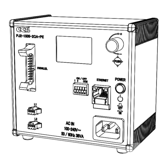 CCS PJ2-1505-2CA-PE Instruction Manual