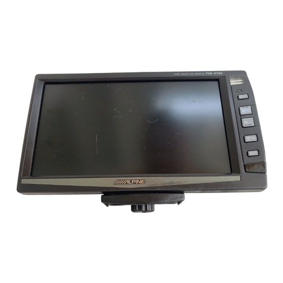 Alpine TME-M760 Owner's Manual
