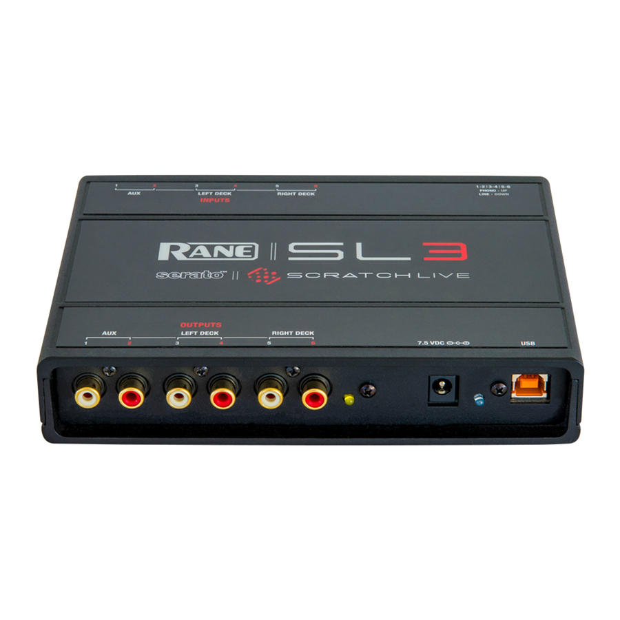 RANE SL3 OPERATOR'S MANUAL Pdf Download | ManualsLib