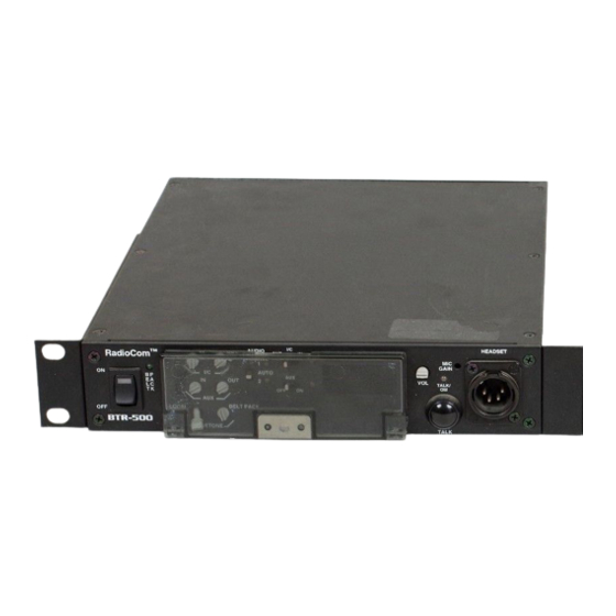 Telex RadioCom BTR-500/600C Operating Instructions Manual