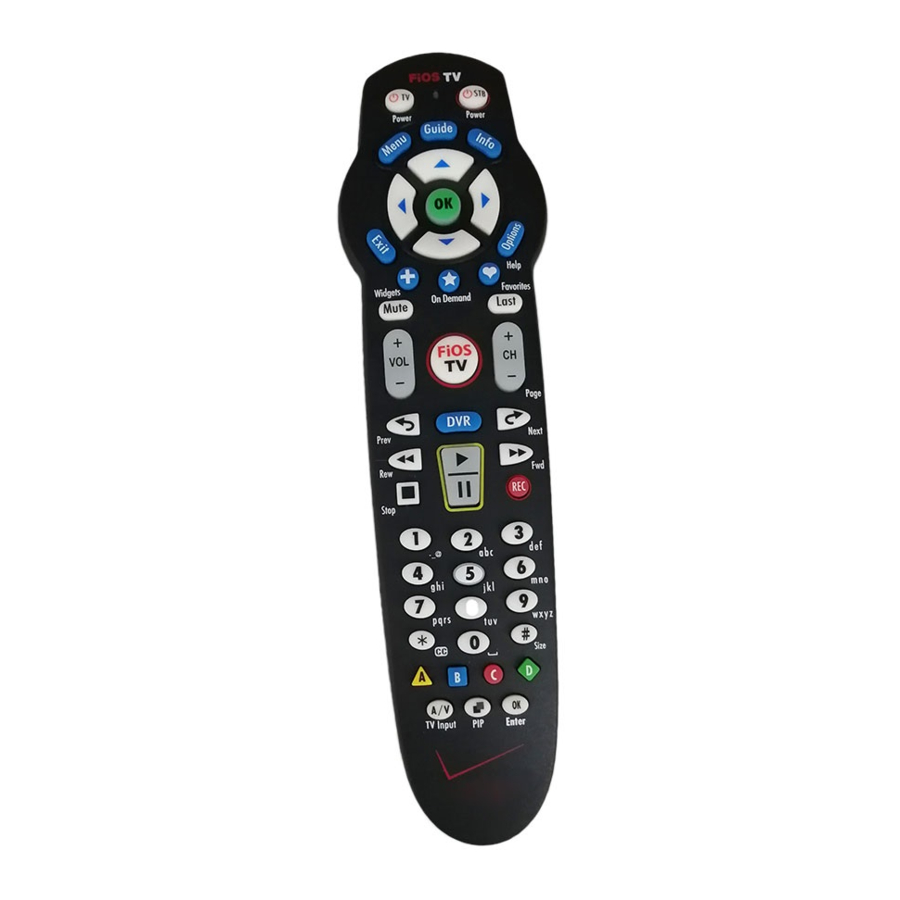 Verizon FiOS TV P265v1 - Universal Remote Control Manual