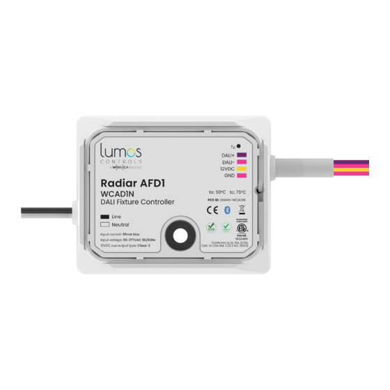 WiSilica Lumos Controls Radiar AFD1 Manual