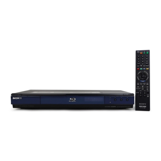 Sony BDP-BX1 - Blu-ray Disc&trade; Player Limited Warranty