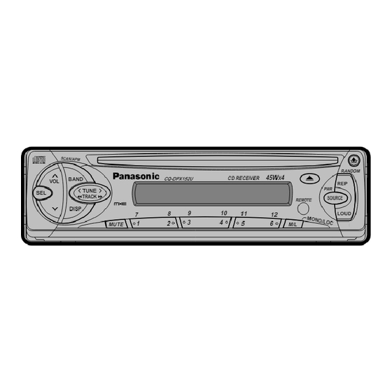 Panasonic CQ-DP102U Operating Instructions