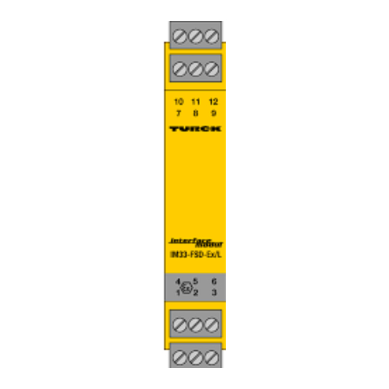 turck interface modul IM33-FSD-Ex/L Quick Start Manual