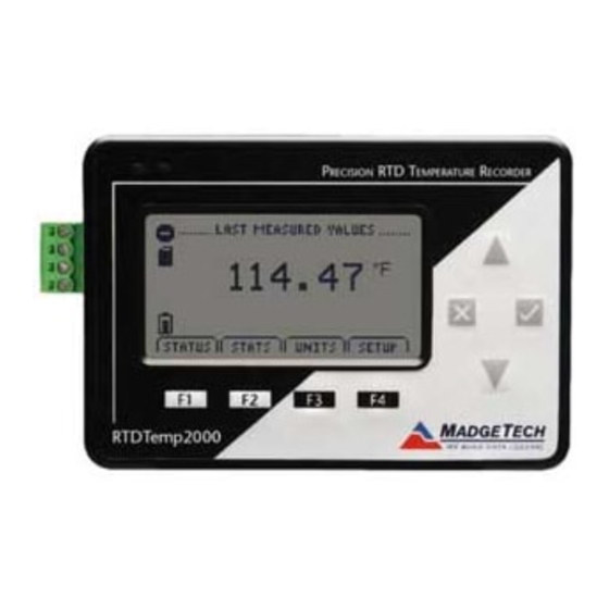 MadgeTech RTDTemp2000 Product Information Card