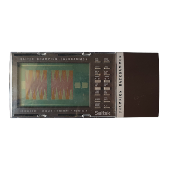 Saitek HANDHELD CHAMPION BACKGAMMON Manual