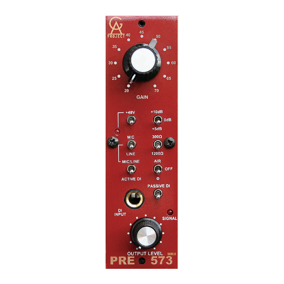 Golden Age Project PRE-573 MKII Manual
