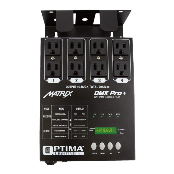 Optima Lighting DMX PRO User Manual