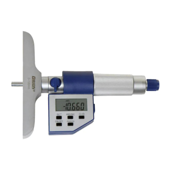 HAHN+KOLB ORION ELECTRONIC DEPTH MICROMETER Operation Manual