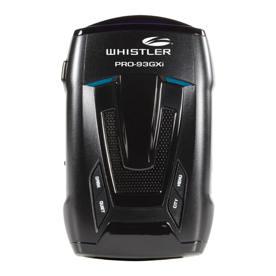 Whistler MAXIMUM PERFORMANCE User Manual