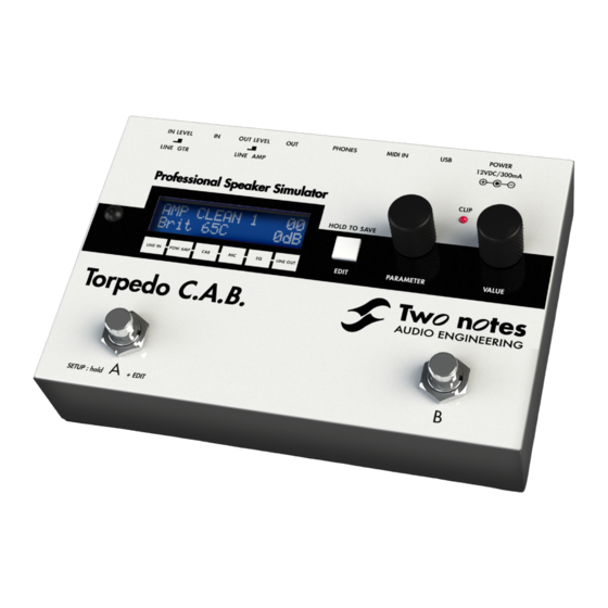 Two Notes TORPEDO C.A.B. User Manual