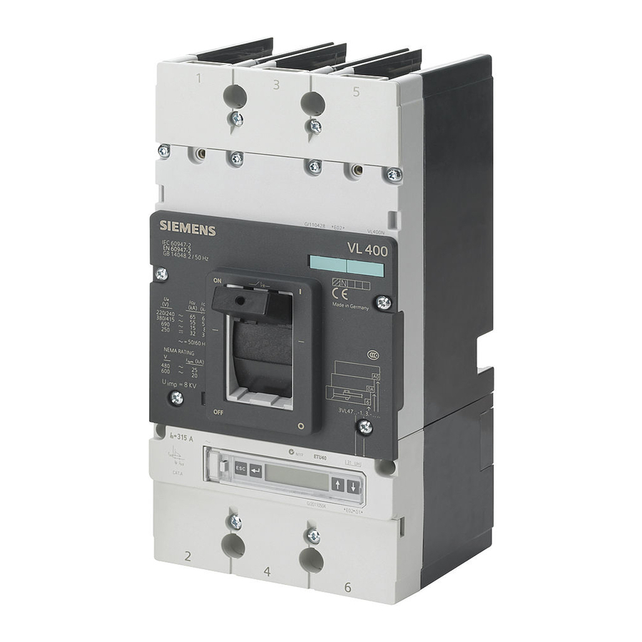 Siemens SENTRON 3VL System Manual