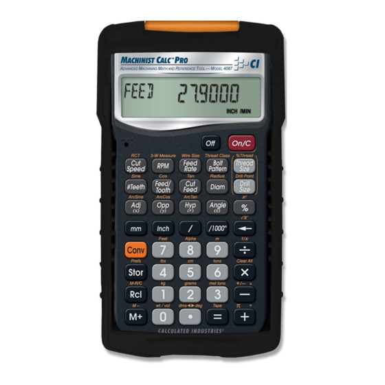 Calculated Industries 4087 User Manual