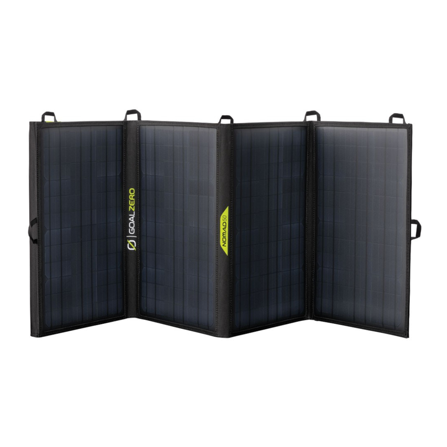 Goal Zero Nomad 50 - Solar Panel Manual