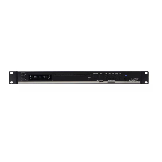 AUDAC CMP30 User Manual & Installation Manual