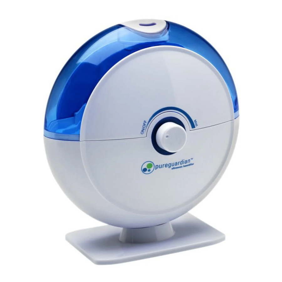 Guardian H1010 - PureGuardian Ultrasonic Cool Mist Humidifier Manual
