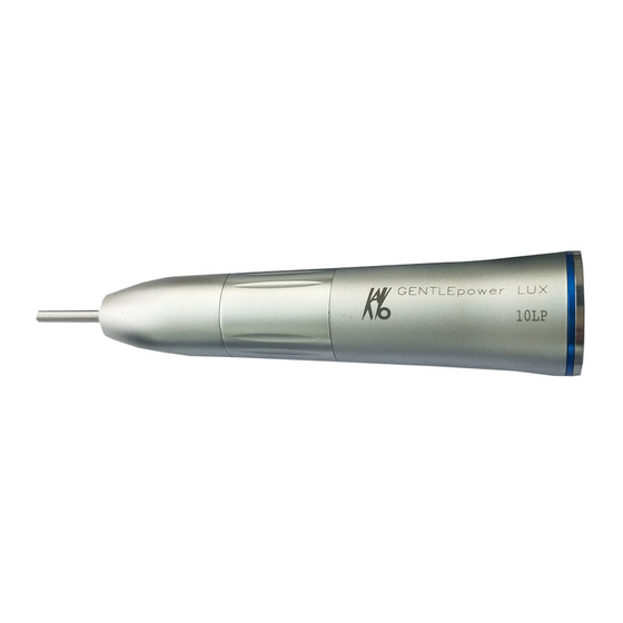 KaVo GENTLEpower LUX handpiece 10 LP Instructions For Use Manual