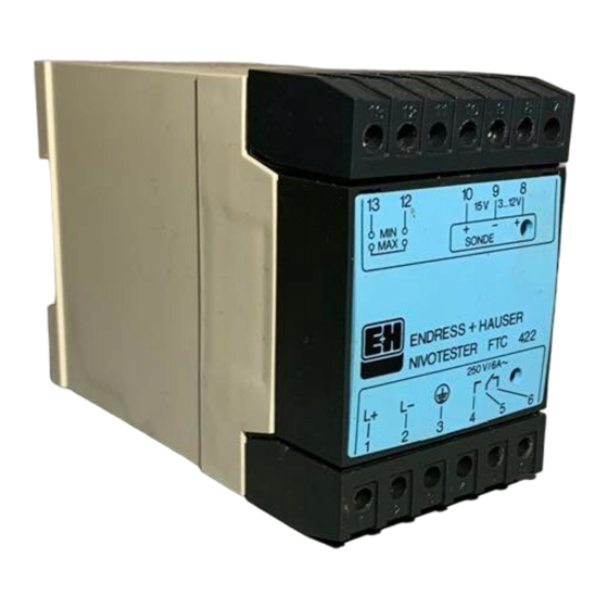 Endress+Hauser nivotester FTC 422 Installation And Operating Instructions Manual