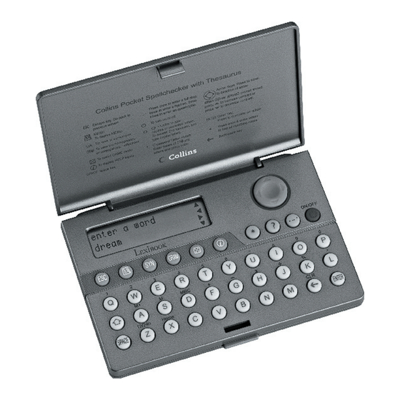 LEXIBOOK COLLINS POCKET ENGLISH SPELLCHECKER WITH THESAURUS Instruction Manual