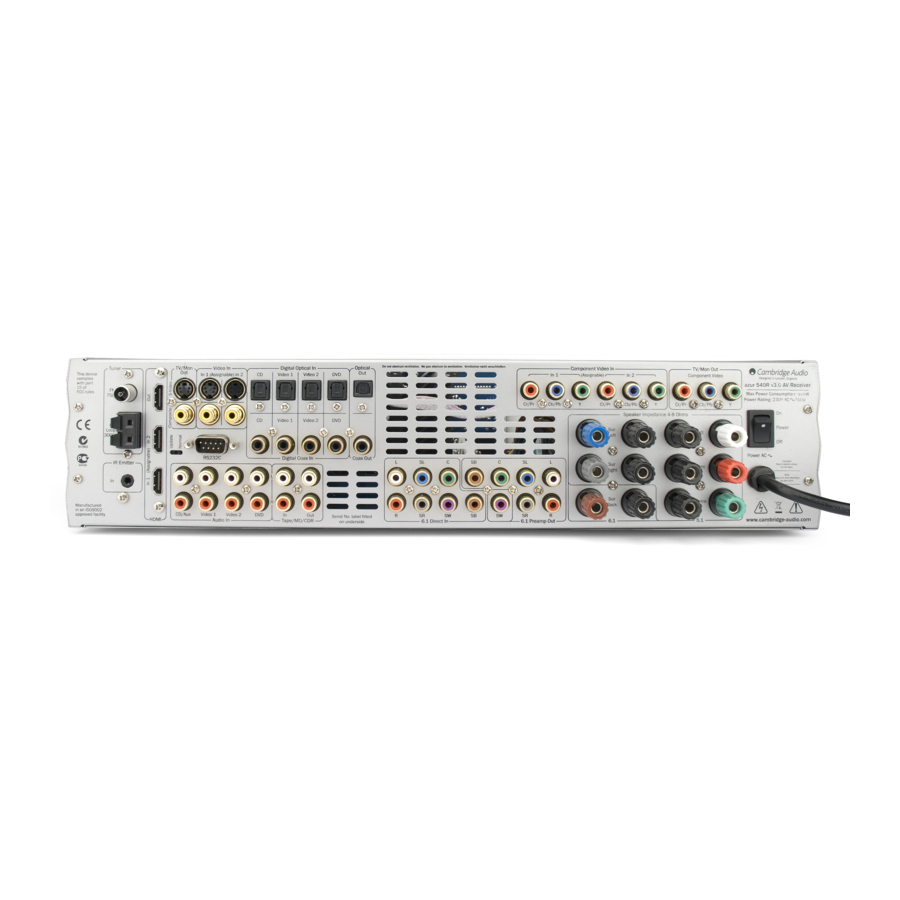 Cambridge Audio Azur 540R V3 User Manual