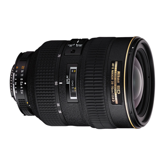 Nikon AF-S Zoom-Nikkor 28-70mm f/2.8D IF-ED (2.5x) Manuals