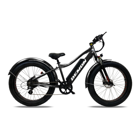Demon Powersport DEMON E-BIKES THUNDERBOLT SL Manuals
