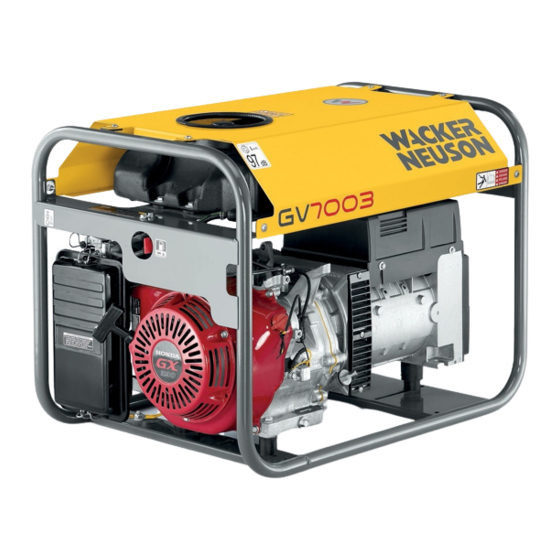 Wacker Neuson GV 7003A Operator's Manual