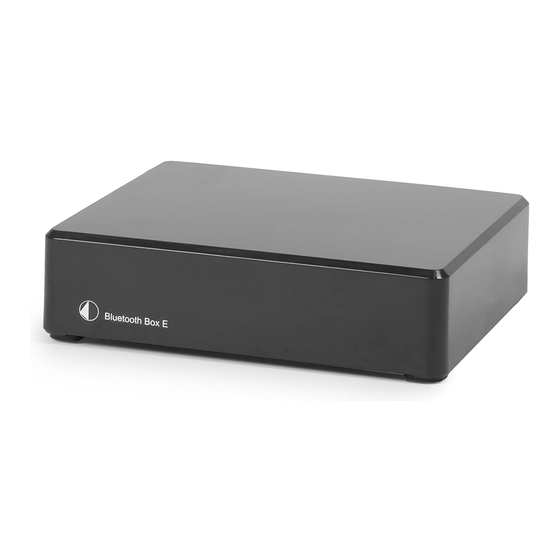 Pro-Ject Audio Systems Box-Design Pro-Ject BT Box E Instructions For Use