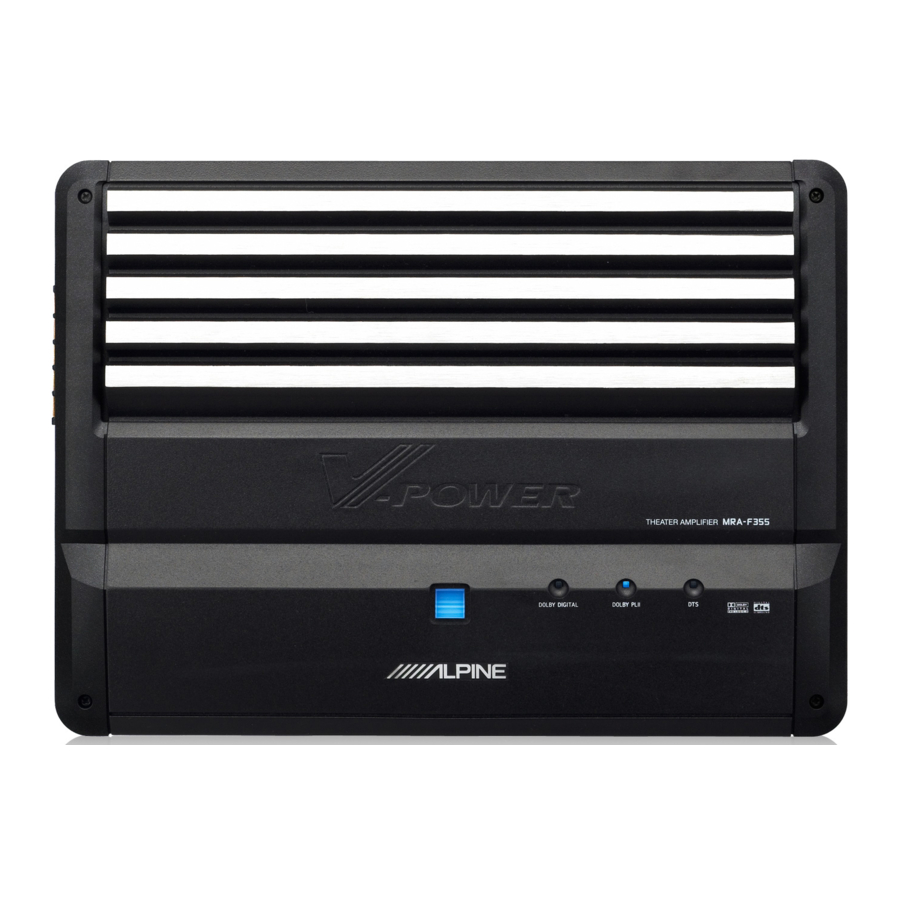 Alpine MRA-F355 - POWER AMPLIFIER Manual