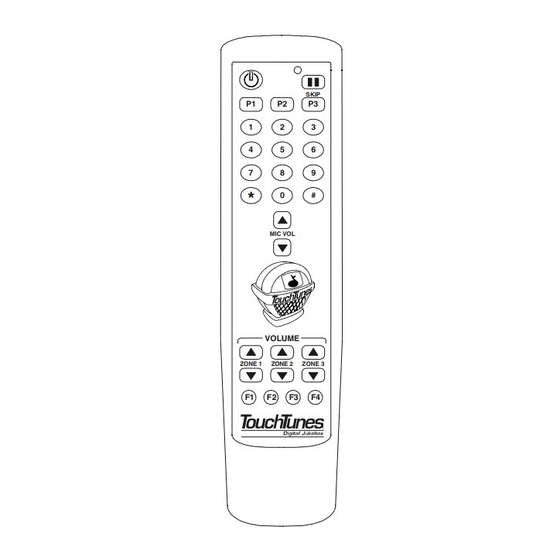 TouchTunes Remote Control User Manual