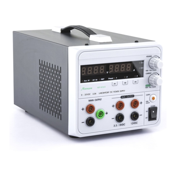 Manson Engineering Industrial NEP-8323 Quick Start Manual