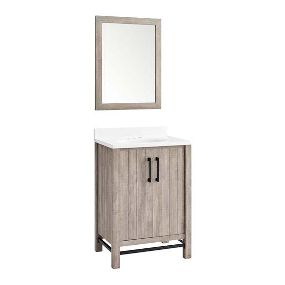 LF STYLE SELECTIONS VANITY WITH TOP AND MIRROR  2459VM-25-271 Assembly And Installation Instructions Manual