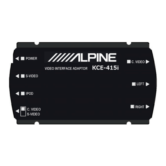Alpine KCE-415I Owner's Manual