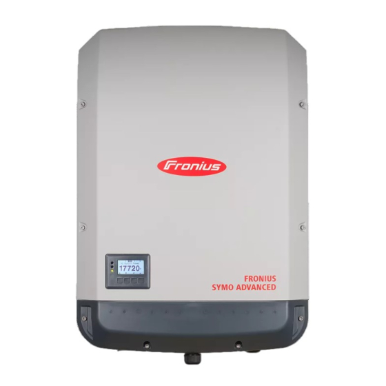 Fronius Symo Advanced 10.0-3-M Operating Instructions Manual