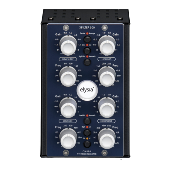 elysia xfilter 500 Manual