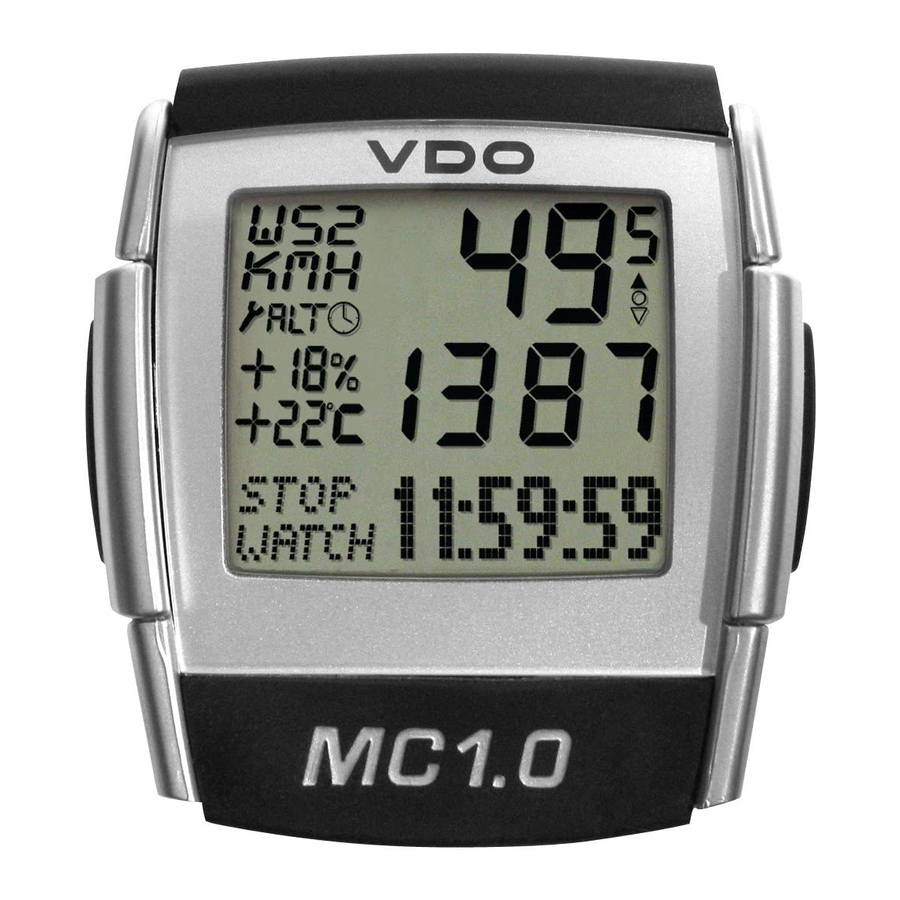 VDO Cyclecomputing MC1.0 Instruction Manual