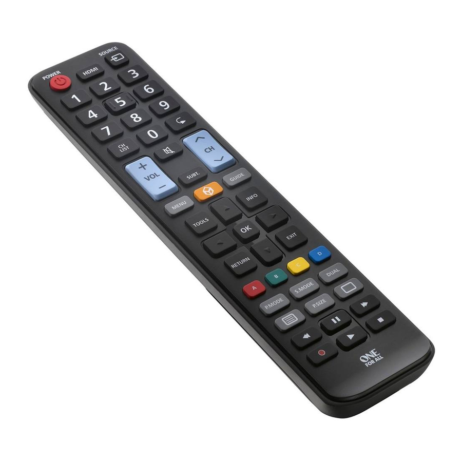 One For All URC 1910 Samsung TV Replacement Remote Manual