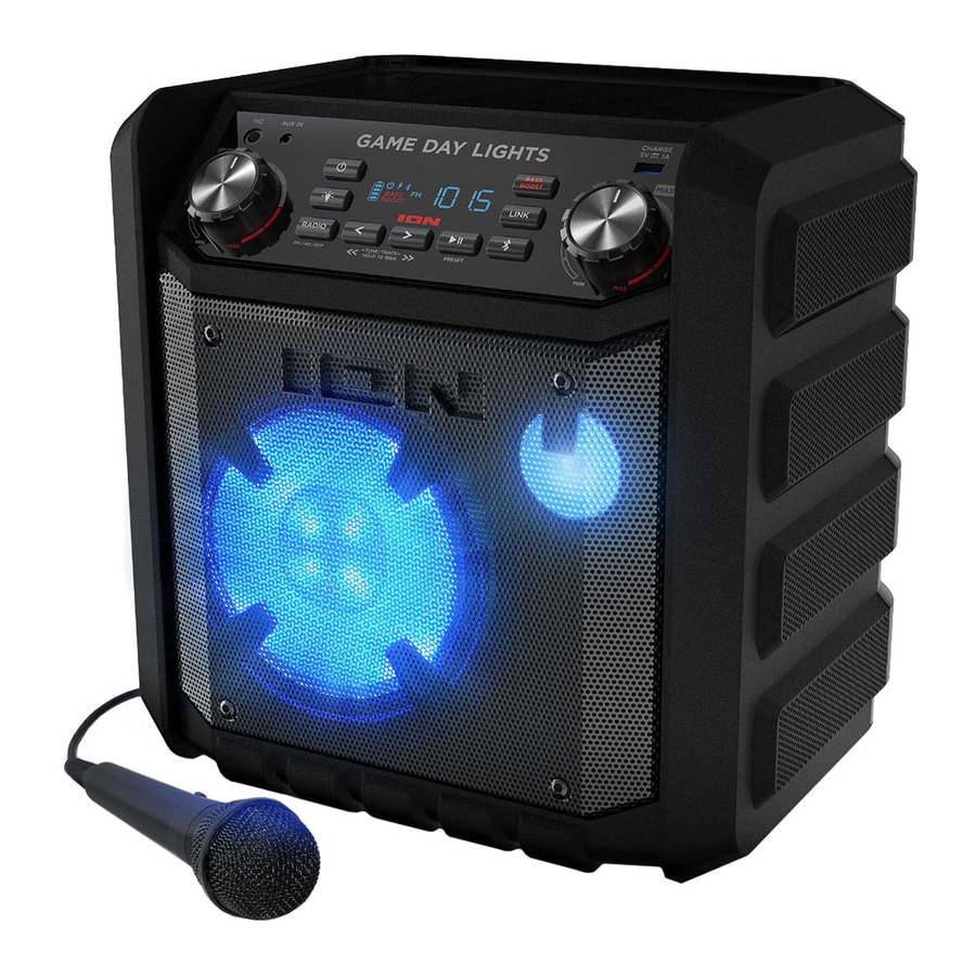Ion Game Day Lights - Wireless Rechargeable Speaker System Manual