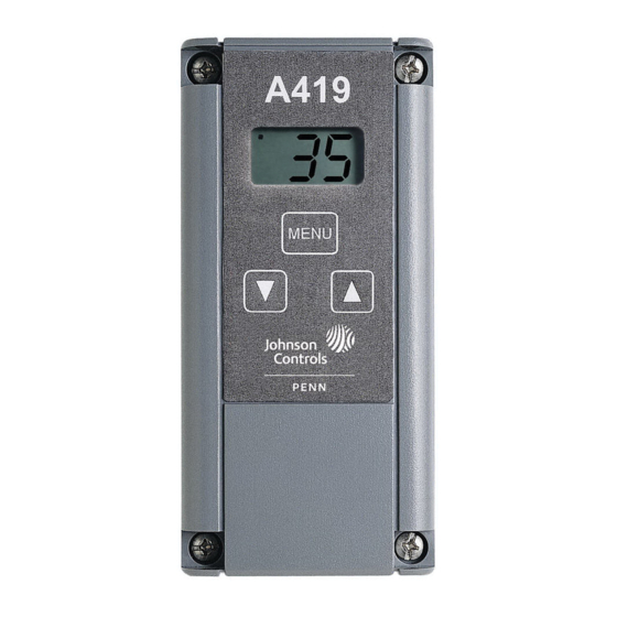 Johnson Controls A419 Series Product/Technical Bulletin