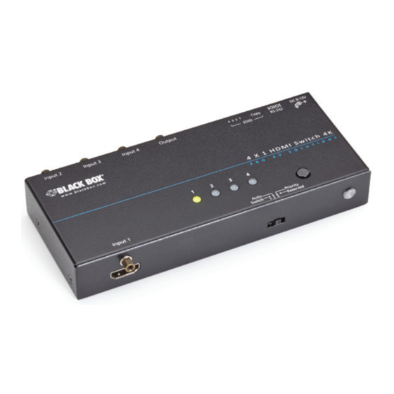Black Box VSW-HDMI2X1-4K Manuals